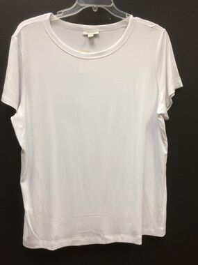 ON 34th Plus White Ribbed Short Sleeve Top Size 3X NWT